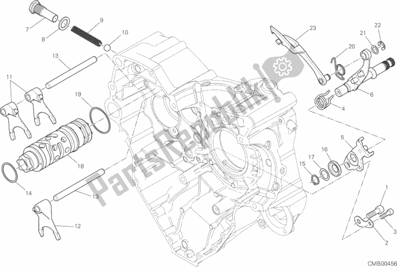 All parts for the Gear Change Mechanism of the Ducati Multistrada 1200 ABS 2017